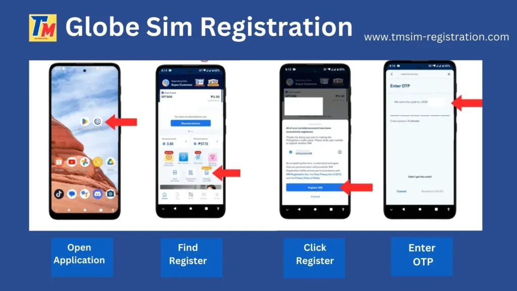 Globe SIM Card Registration via GlobeOne App